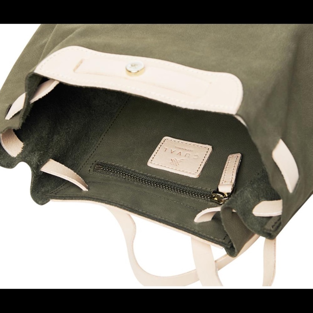 Green Nubuck suede leather backpack - Picture 12 of 17